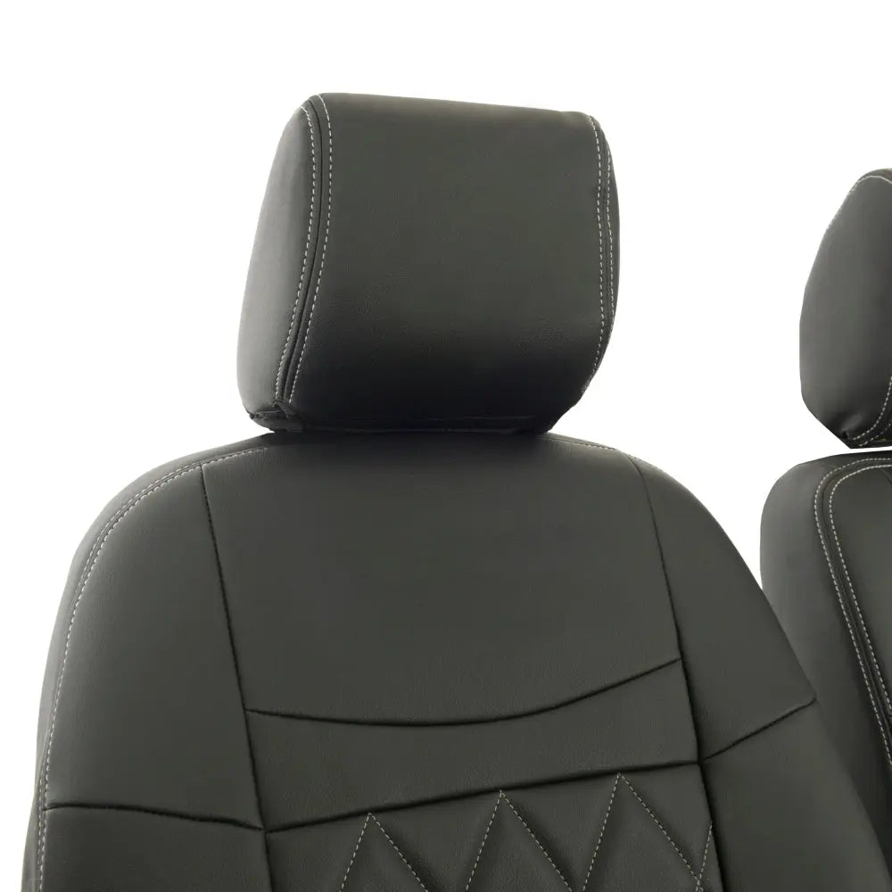 Ford Transit Connect Tailored Leatherette Seat Covers (2014 onwards) - Black - UK Custom Covers