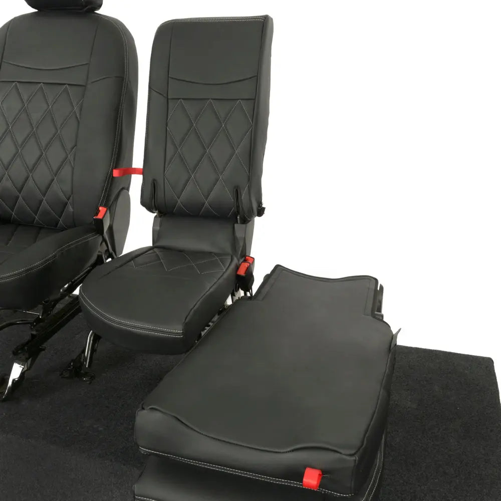 Ford Transit Connect Tailored Leatherette Seat Covers (2014 onwards) - Black - UK Custom Covers