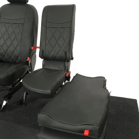 Ford Transit Connect Tailored Leatherette Seat Covers (2014 onwards) - Black - UK Custom Covers