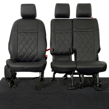 Ford Transit Connect Tailored Leatherette Seat Covers (2014 onwards) - Black - UK Custom Covers