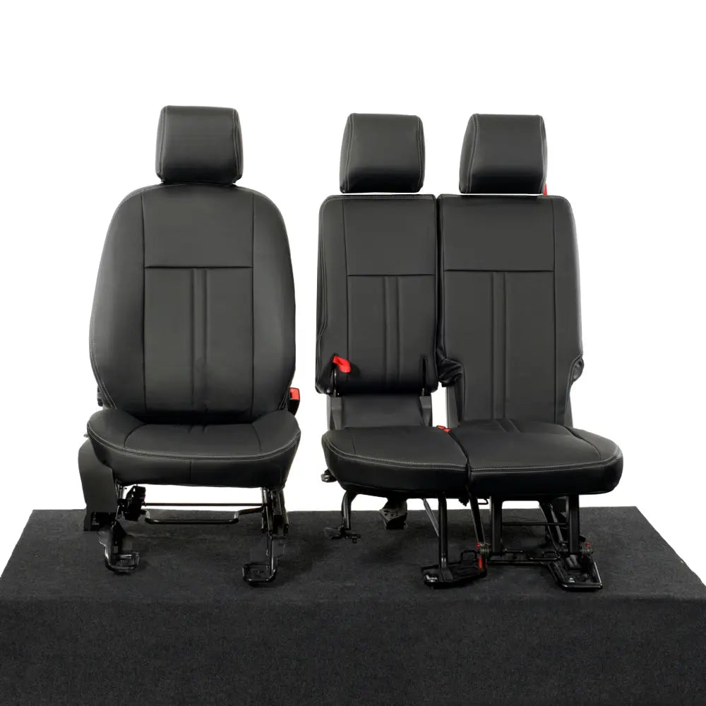 Ford Transit Connect Tailored Leatherette Seat Covers (2014 onwards) - Black - UK Custom Covers