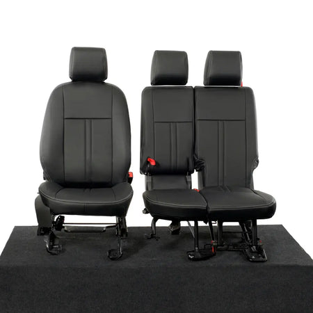 Ford Transit Connect Tailored Leatherette Seat Covers (2014 onwards) - Black - UK Custom Covers