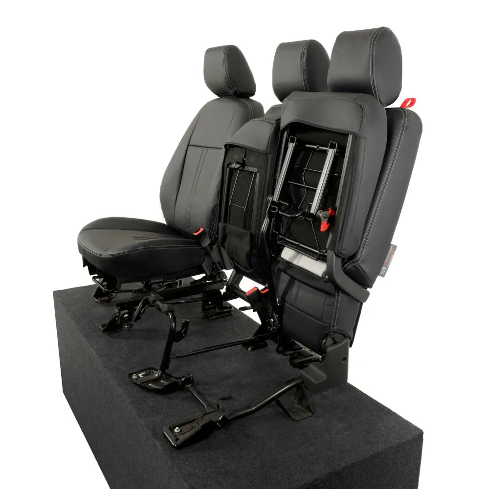 Ford Transit Connect Tailored Leatherette Seat Covers (2014 onwards) - Black - UK Custom Covers