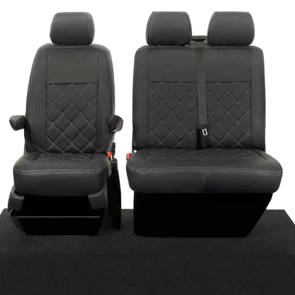 VW T5 / T5.1 Transporter Tailored Leatherette Seat Covers (2003-2015) - UK Custom Covers