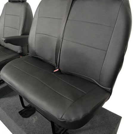 Ford Transit Van Tailored Leatherette Seat Covers - Black - UK Custom Covers