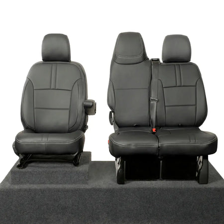 Renault Trafic Tailored Leatherette Seat Covers (2014 Onwards) - Black - UK Custom Covers