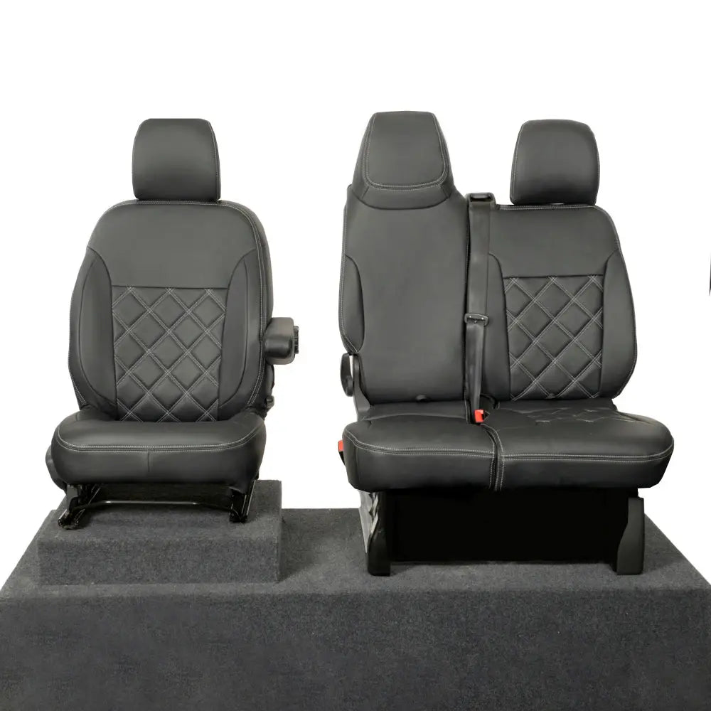 Fiat Talento Tailored Leatherette Seat Covers (2016 Onwards) - Black - UK Custom Covers