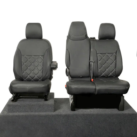 Renault Trafic Tailored Leatherette Seat Covers (2014 Onwards) - Black - UK Custom Covers
