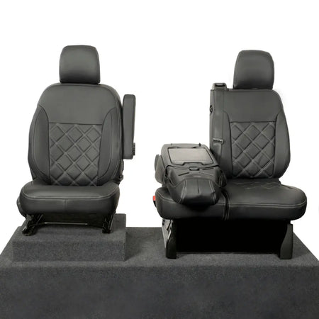 Renault Trafic Tailored Leatherette Seat Covers (2014 Onwards) - Black - UK Custom Covers