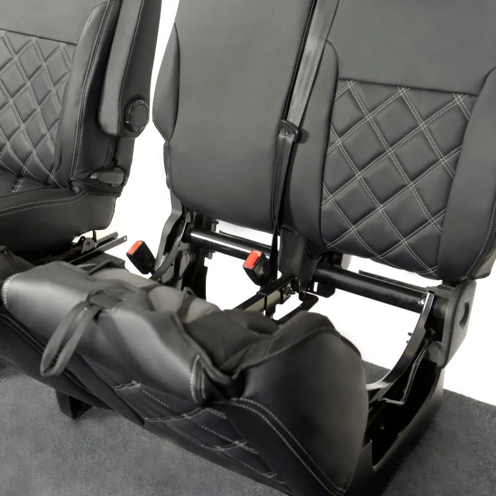 Renault Trafic Tailored Leatherette Seat Covers (2014 Onwards) - Black - UK Custom Covers
