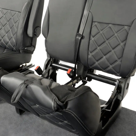 Renault Trafic Tailored Leatherette Seat Covers (2014 Onwards) - Black - UK Custom Covers