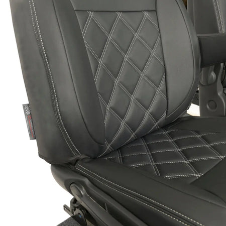 Renault Trafic Tailored Leatherette Seat Covers (2014 Onwards) - Black - UK Custom Covers