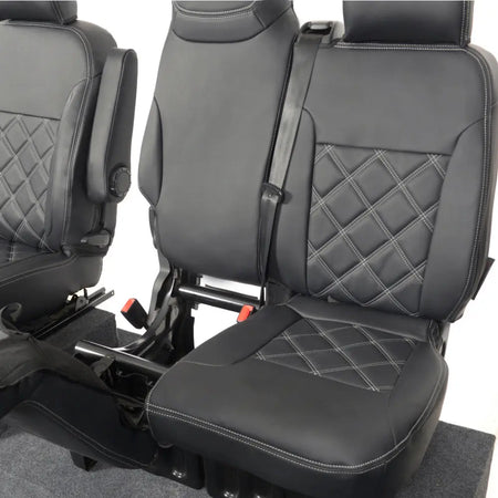 Renault Trafic Tailored Leatherette Seat Covers (2014 Onwards) - Black - UK Custom Covers