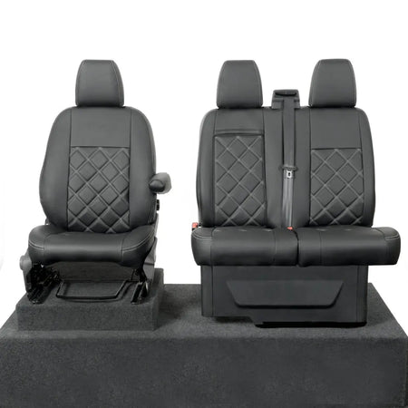 Ford Transit Van Tailored Leatherette Seat Covers - Black - UK Custom Covers