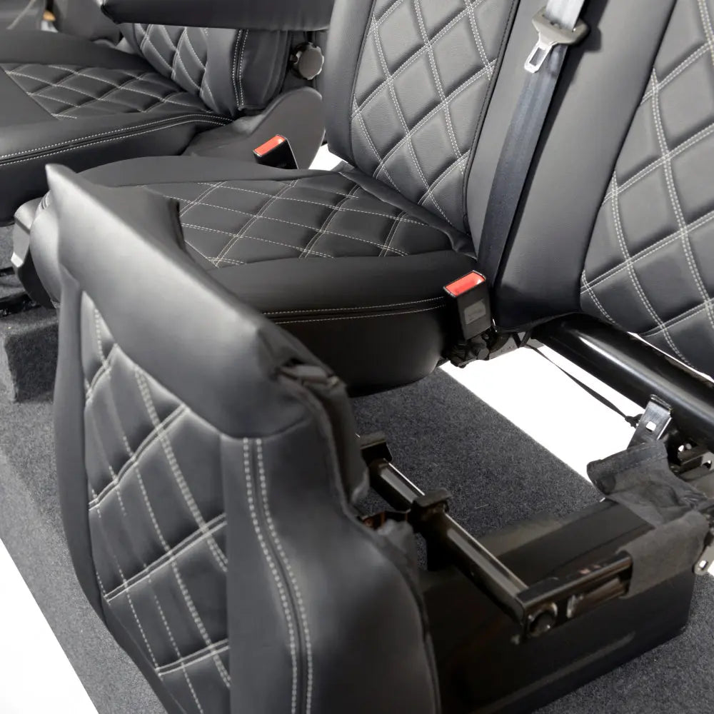 Ford Transit Van Tailored Leatherette Seat Covers - Black - UK Custom Covers