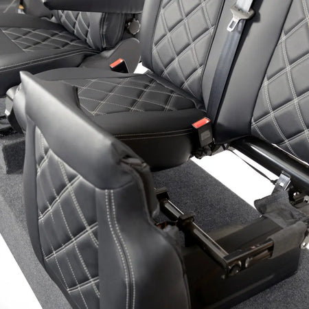 Ford Transit Van Tailored Leatherette Seat Covers - Black - UK Custom Covers