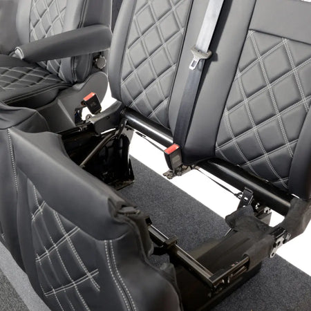 Ford Transit Van Tailored Leatherette Seat Covers - Black - UK Custom Covers