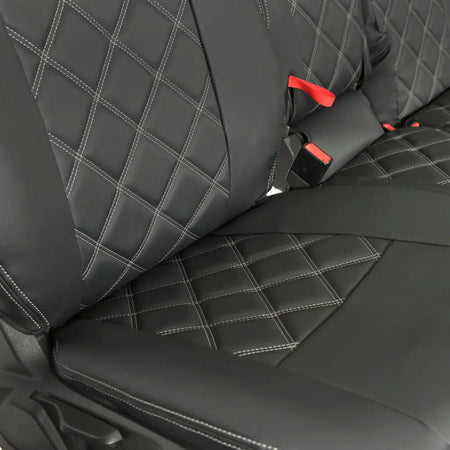 Ford Transit Connect Tailored Leatherette Seat Covers (2014 onwards) - Black - UK Custom Covers
