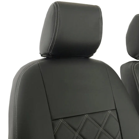 Ford Transit Connect Tailored Leatherette Seat Covers (2014 onwards) - Black - UK Custom Covers