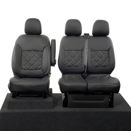 Fiat Talento Tailored Leatherette Seat Covers (2016 Onwards) - Black - UK Custom Covers