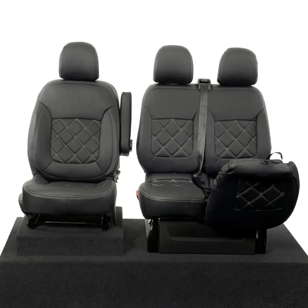 Fiat Talento Tailored Leatherette Seat Covers (2016 Onwards) - Black - UK Custom Covers
