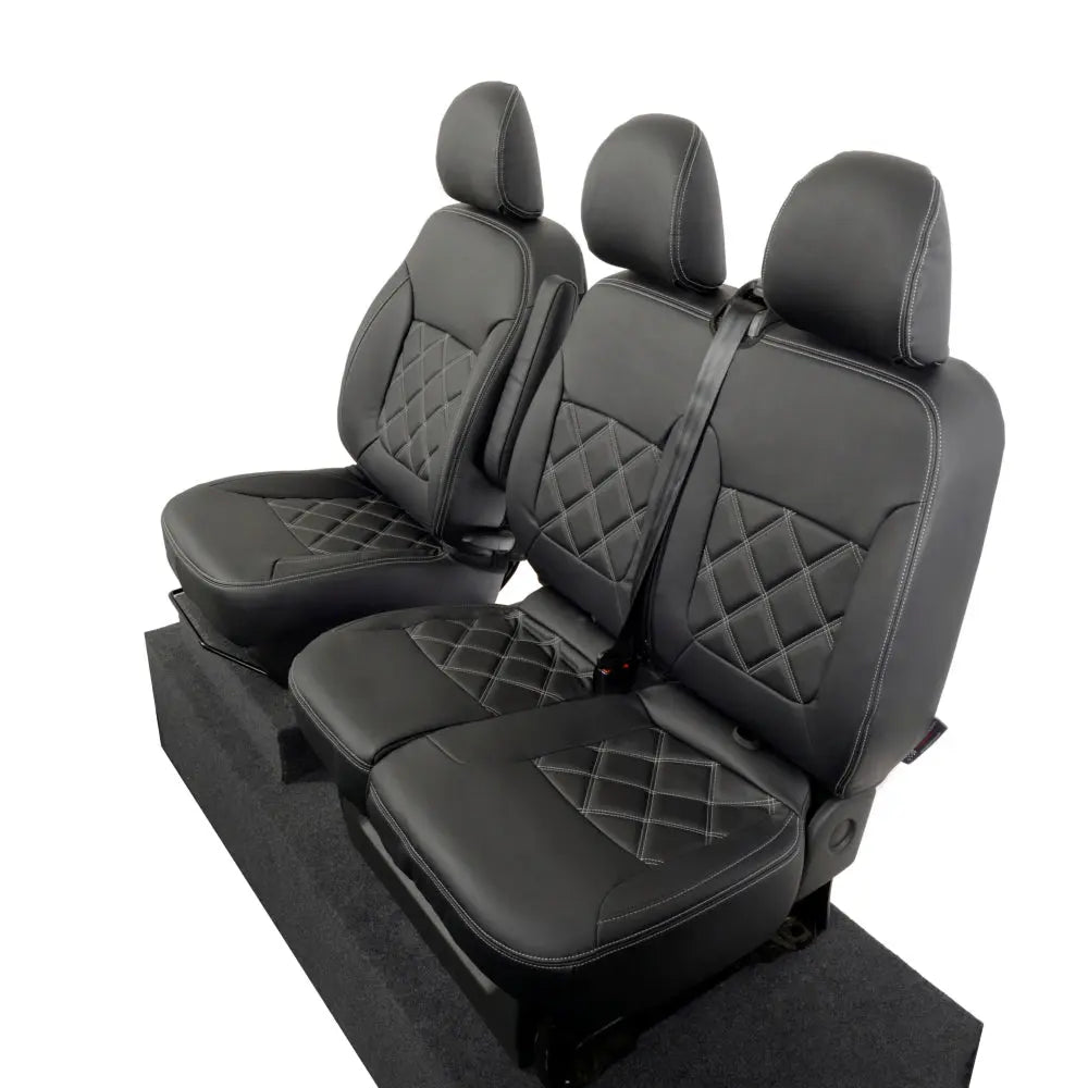 Renault Trafic Tailored Leatherette Seat Covers (2014 Onwards) - Black - UK Custom Covers