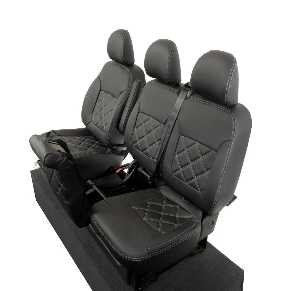 Fiat Talento Tailored Leatherette Seat Covers (2016 Onwards) - Black - UK Custom Covers