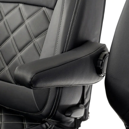 Renault Trafic Tailored Leatherette Seat Covers (2014 Onwards) - Black - UK Custom Covers