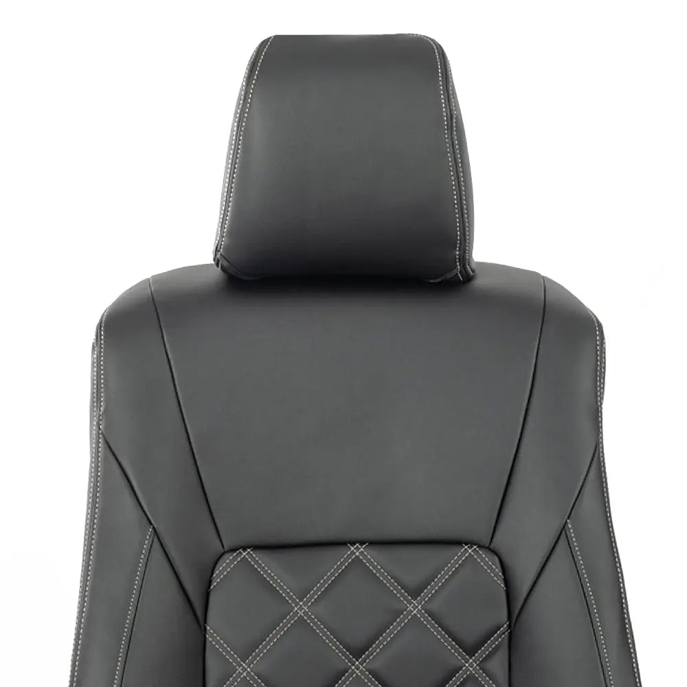 Toyota Hilux Tailored Leatherette Seat Covers (2016 Onwards) - Black - UK Custom Covers