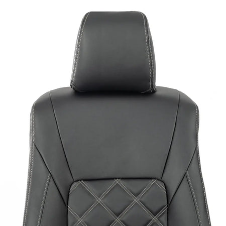 Toyota Hilux Tailored Leatherette Seat Covers (2016 Onwards) - Black - UK Custom Covers