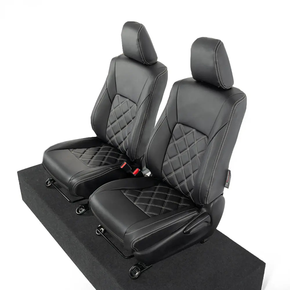 Toyota Hilux Tailored Leatherette Seat Covers (2016 Onwards) - Black - UK Custom Covers