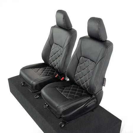 Toyota Hilux Tailored Leatherette Seat Covers (2016 Onwards) - Black - UK Custom Covers