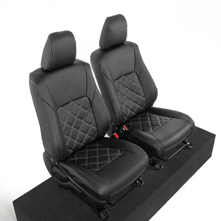 Toyota Hilux Tailored Leatherette Seat Covers (2016 Onwards) - Black - UK Custom Covers
