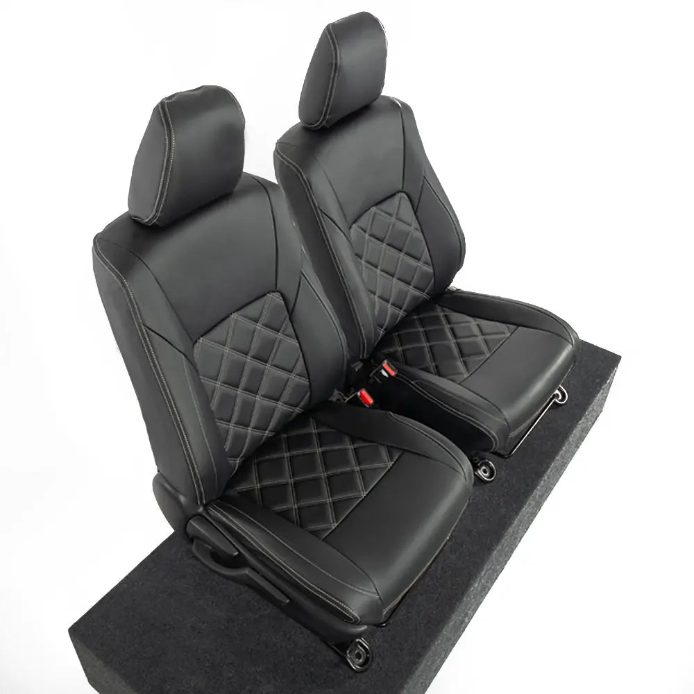 Toyota Hilux Tailored Leatherette Seat Covers (2016 Onwards) - Black - UK Custom Covers