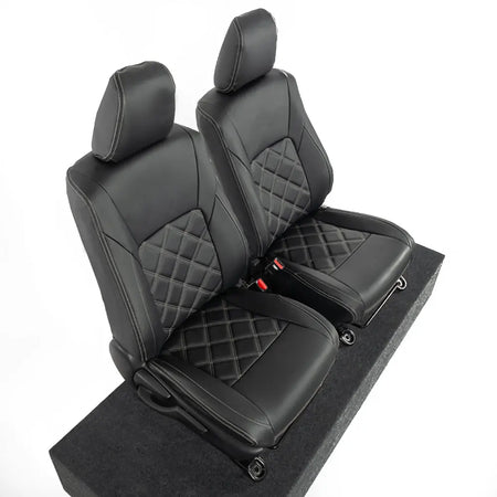 Toyota Hilux Tailored Leatherette Seat Covers (2016 Onwards) - Black - UK Custom Covers