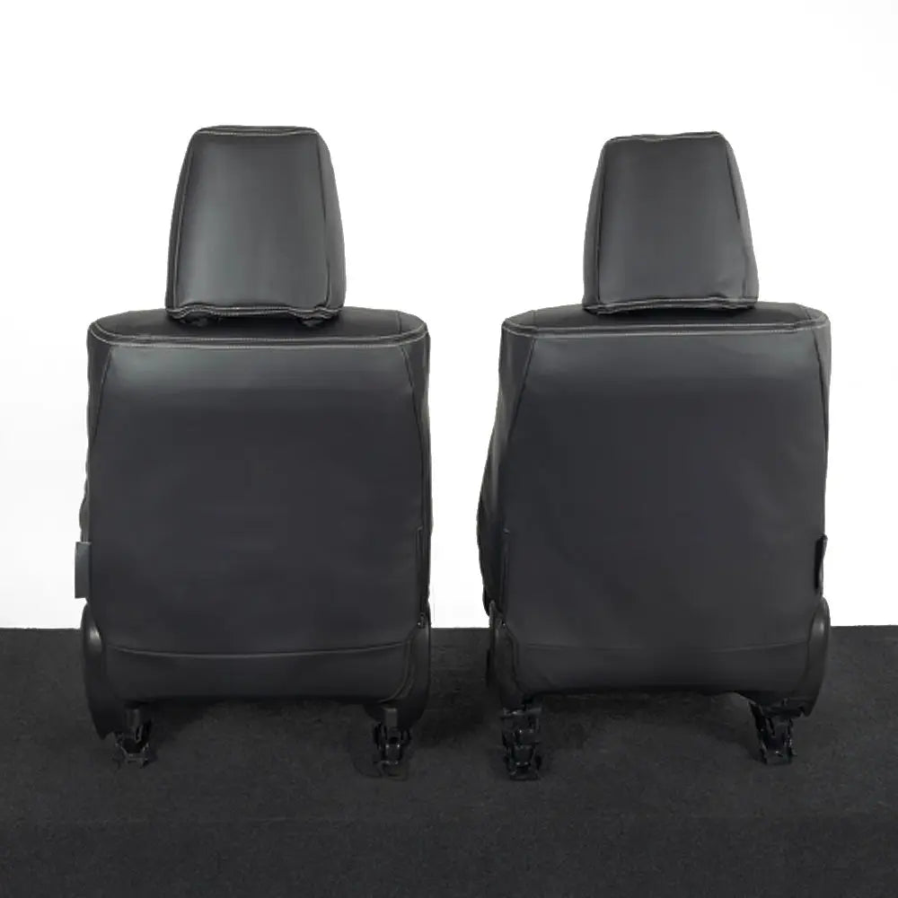 Toyota Hilux Tailored Leatherette Seat Covers (2016 Onwards) - Black - UK Custom Covers