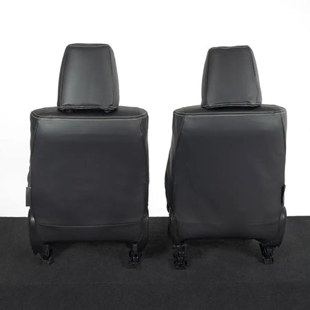 Toyota Hilux Tailored Leatherette Seat Covers (2016 Onwards) - Black - UK Custom Covers