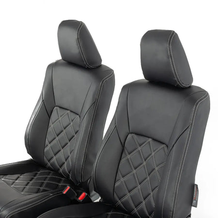 Toyota Hilux Tailored Leatherette Seat Covers (2016 Onwards) - Black - UK Custom Covers