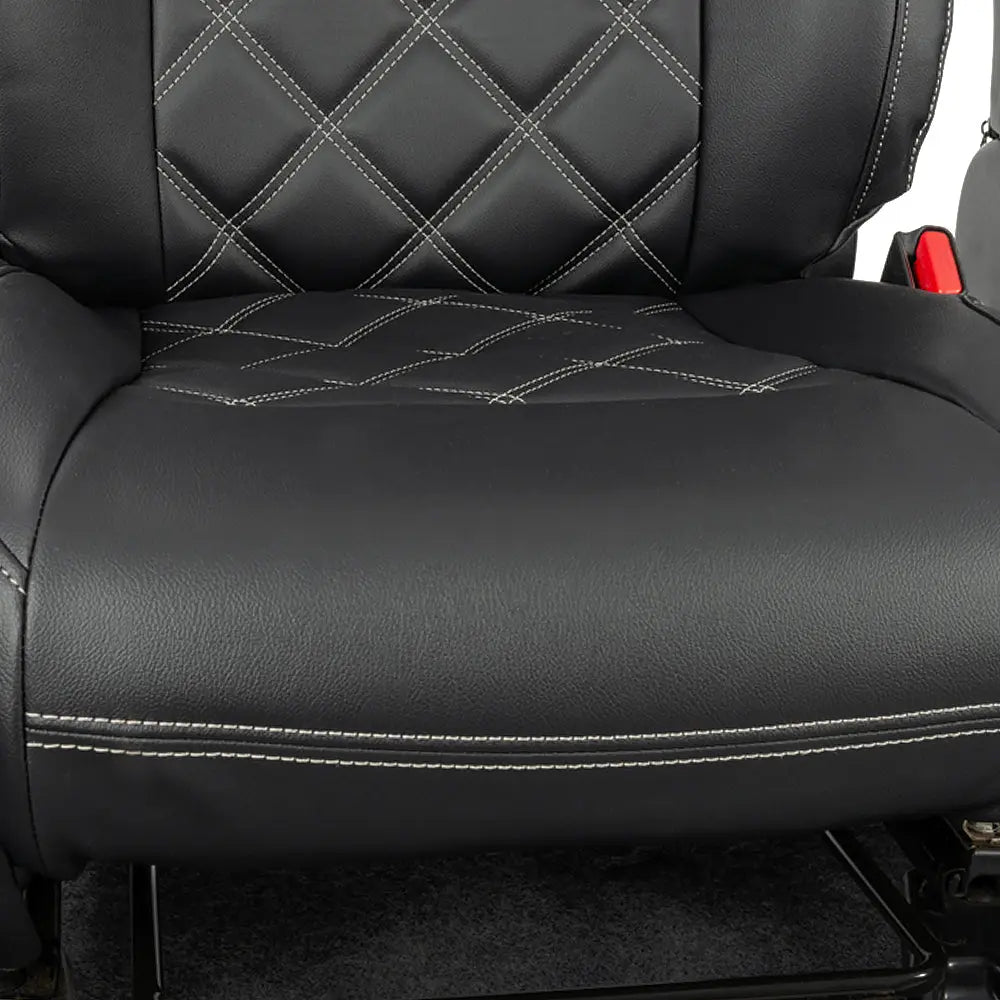 Toyota Hilux Tailored Leatherette Seat Covers (2016 Onwards) - Black - UK Custom Covers