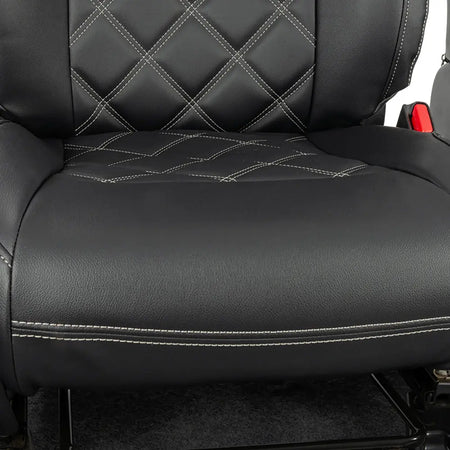 Toyota Hilux Tailored Leatherette Seat Covers (2016 Onwards) - Black - UK Custom Covers