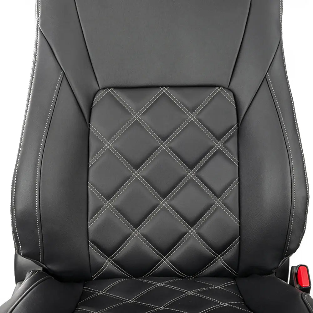 Toyota Hilux Tailored Leatherette Seat Covers (2016 Onwards) - Black - UK Custom Covers
