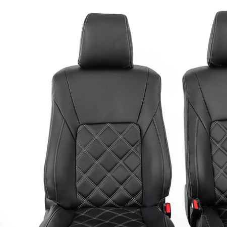 Toyota Hilux Tailored Leatherette Seat Covers (2016 Onwards) - Black - UK Custom Covers