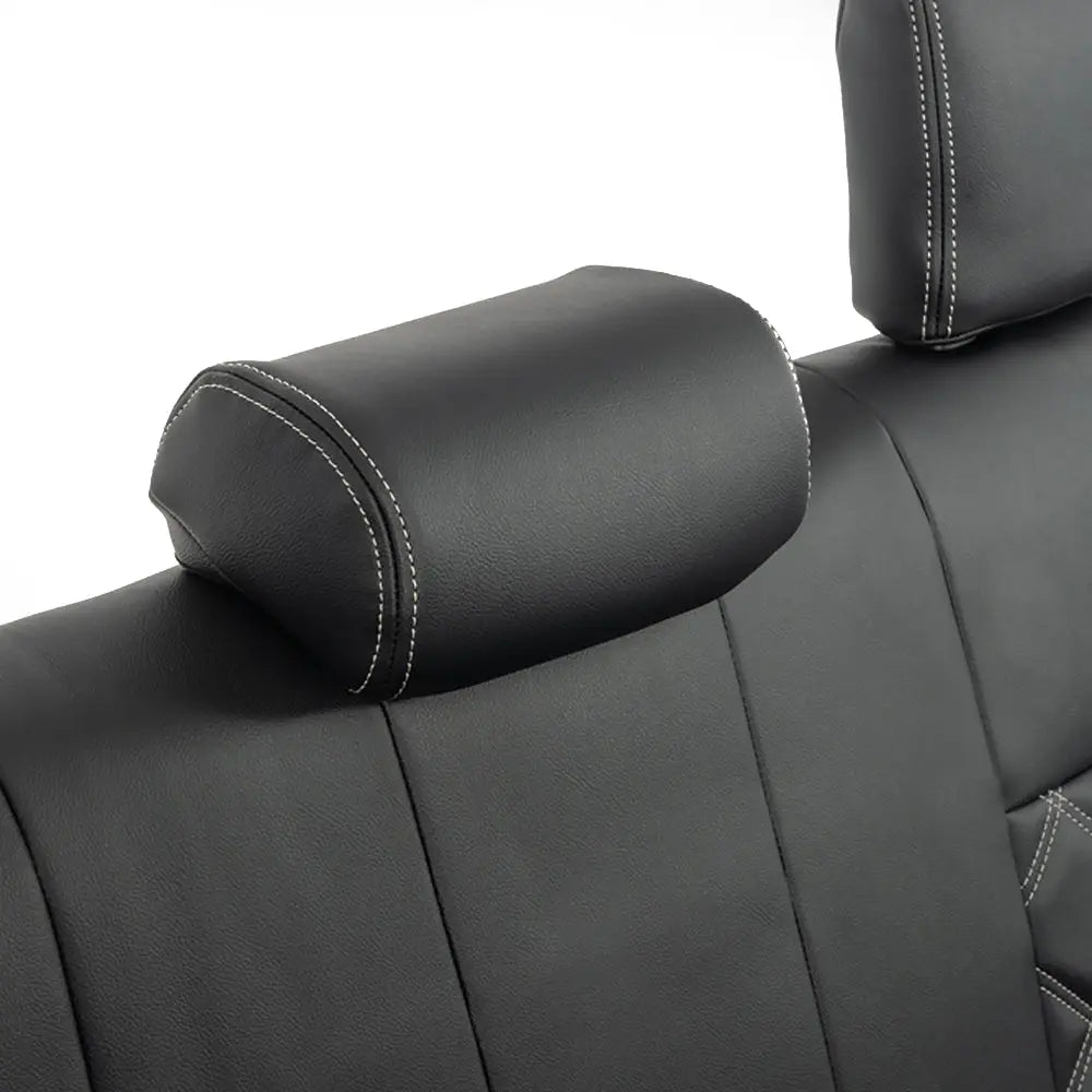 Toyota Hilux Tailored Leatherette Seat Covers (2016 Onwards) - Black - UK Custom Covers
