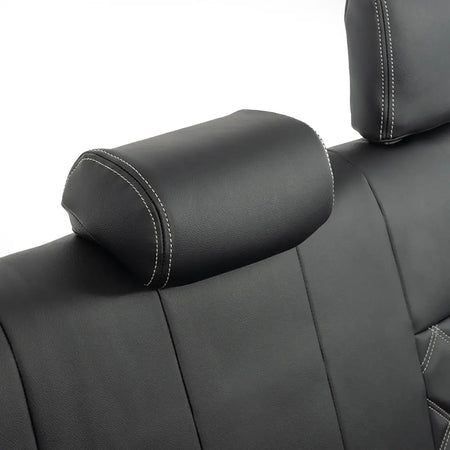 Toyota Hilux Tailored Leatherette Seat Covers (2016 Onwards) - Black - UK Custom Covers
