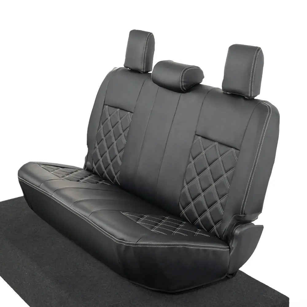 Toyota Hilux Tailored Leatherette Seat Covers (2016 Onwards) - Black - UK Custom Covers