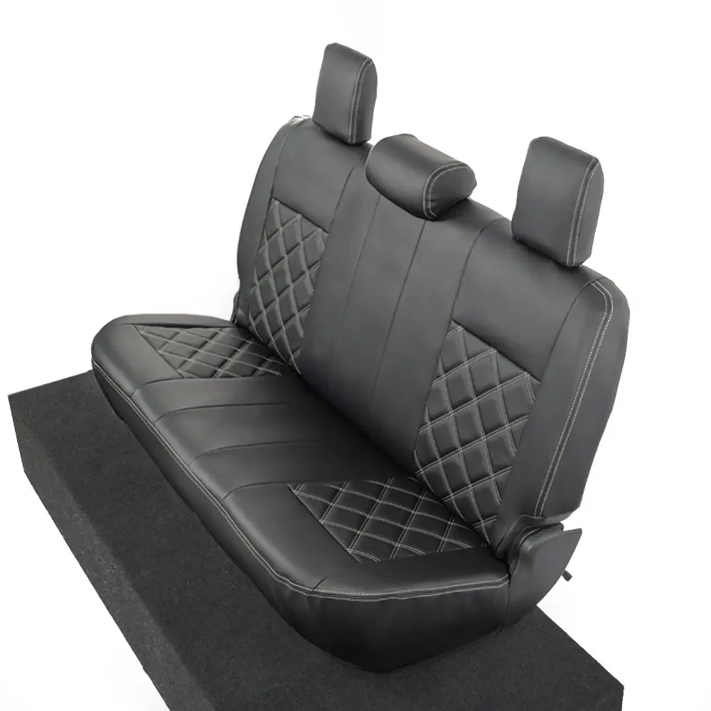 Toyota Hilux Tailored Leatherette Seat Covers (2016 Onwards) - Black - UK Custom Covers