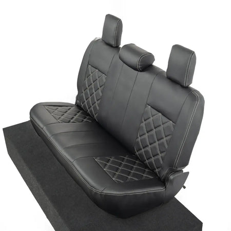 Toyota Hilux Tailored Leatherette Seat Covers (2016 Onwards) - Black - UK Custom Covers