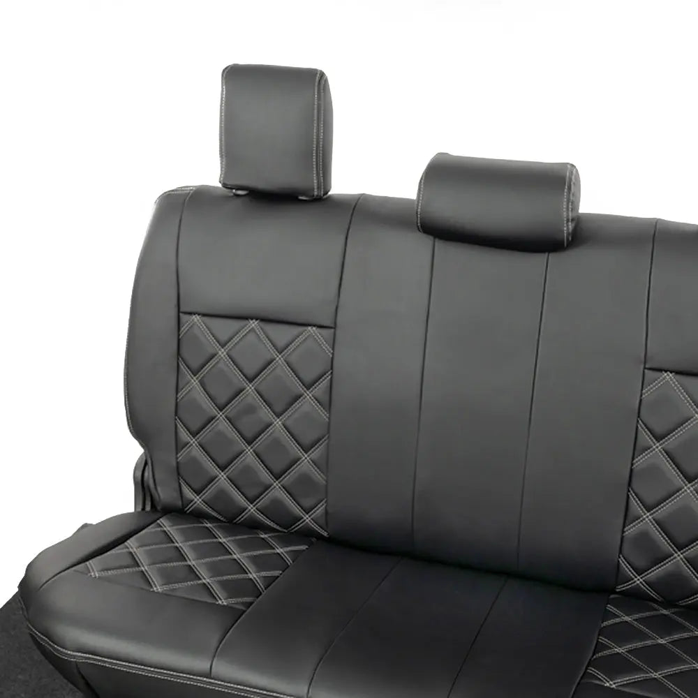 Toyota Hilux Tailored Leatherette Seat Covers (2016 Onwards) - Black - UK Custom Covers