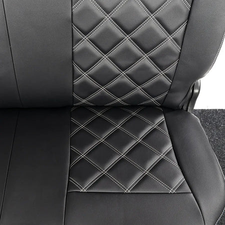 Toyota Hilux Tailored Leatherette Seat Covers (2016 Onwards) - Black - UK Custom Covers