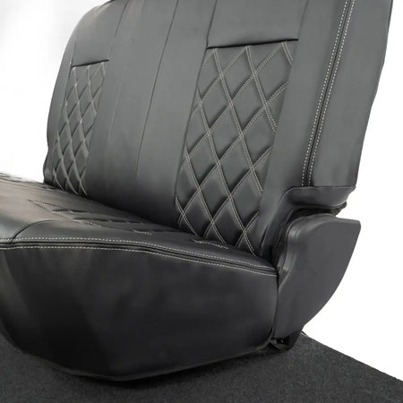 Toyota Hilux Tailored Leatherette Seat Covers (2016 Onwards) - Black - UK Custom Covers
